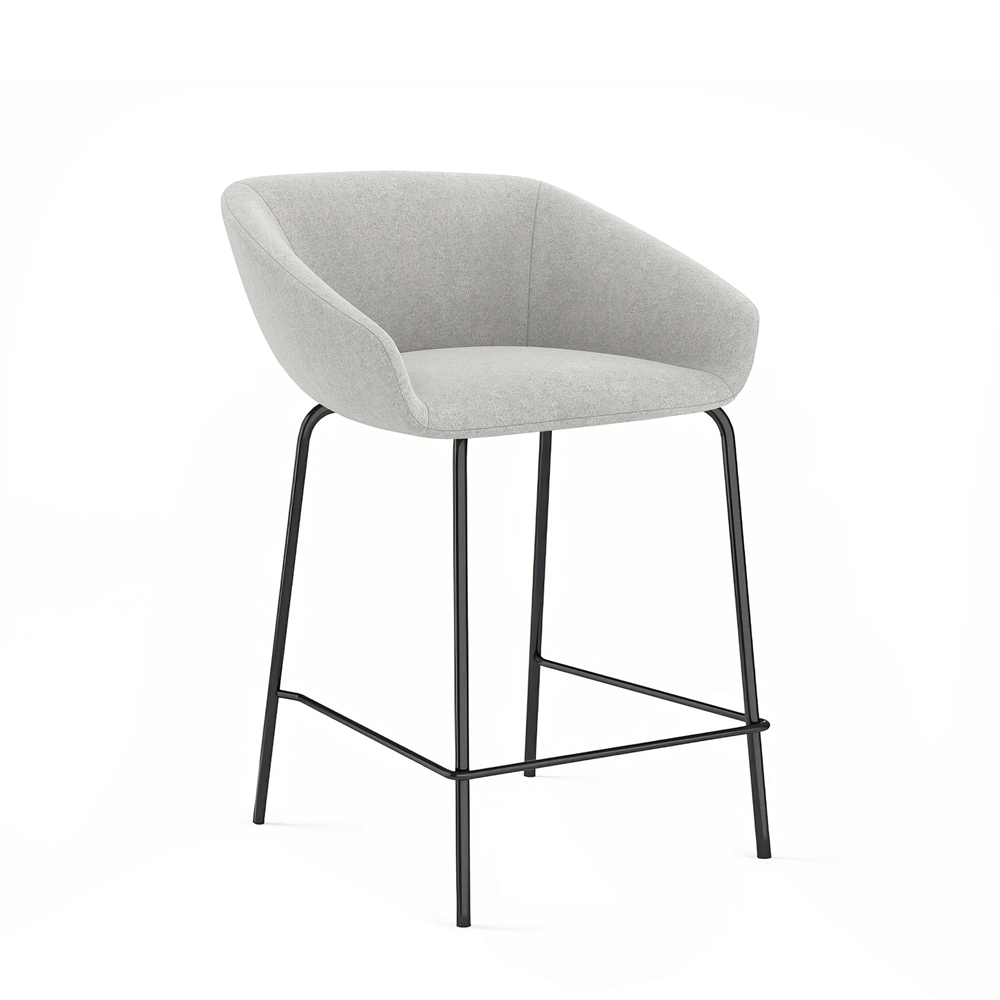815-P9B-CH<br>Breanna Stool<br>Counter Height Four Leg Black Metal Base with Footrest