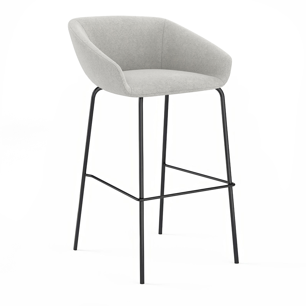 816-P9B<br>Breanna Stool<br>Bar Height Four Leg Black Metal Base with Footrest
