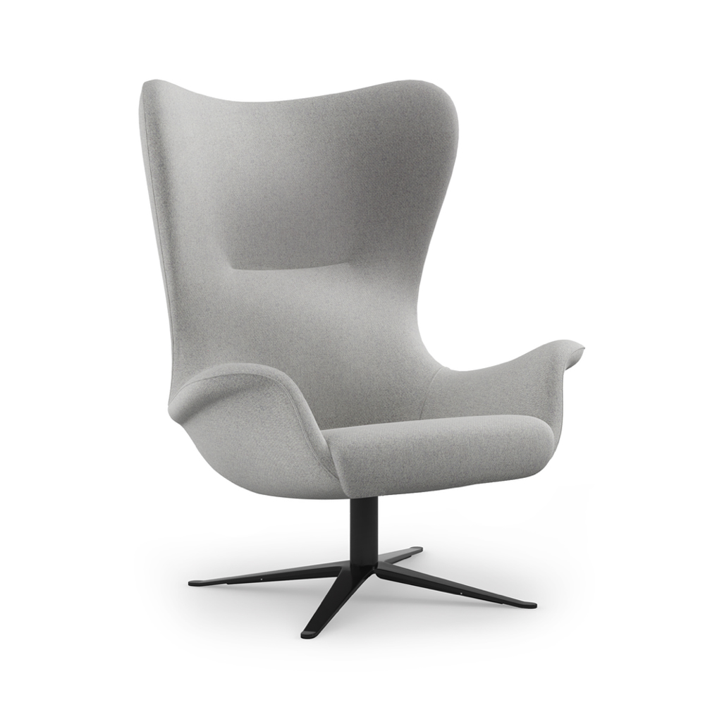 8504-132B<br>Clay Lounge<br>Matte Black Metal Pedestal Swivel