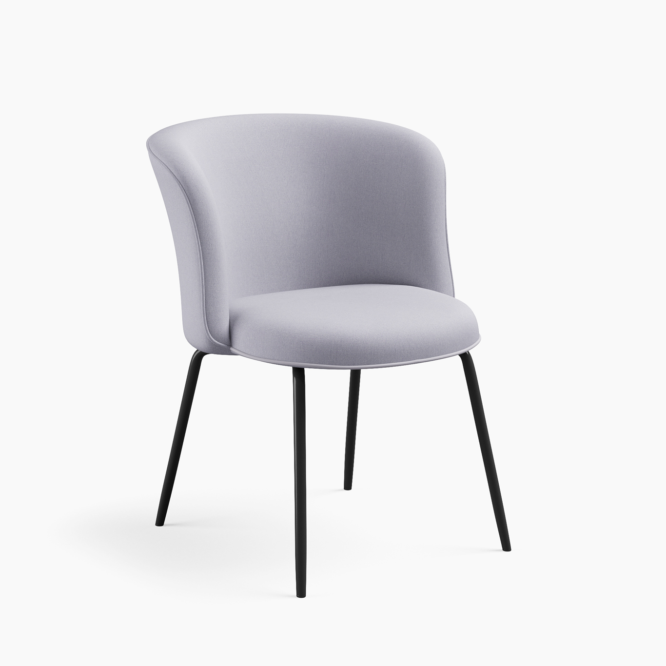 7202-R77B<br>Fauna Guest Chair<br>Four Leg Matte Black Metal