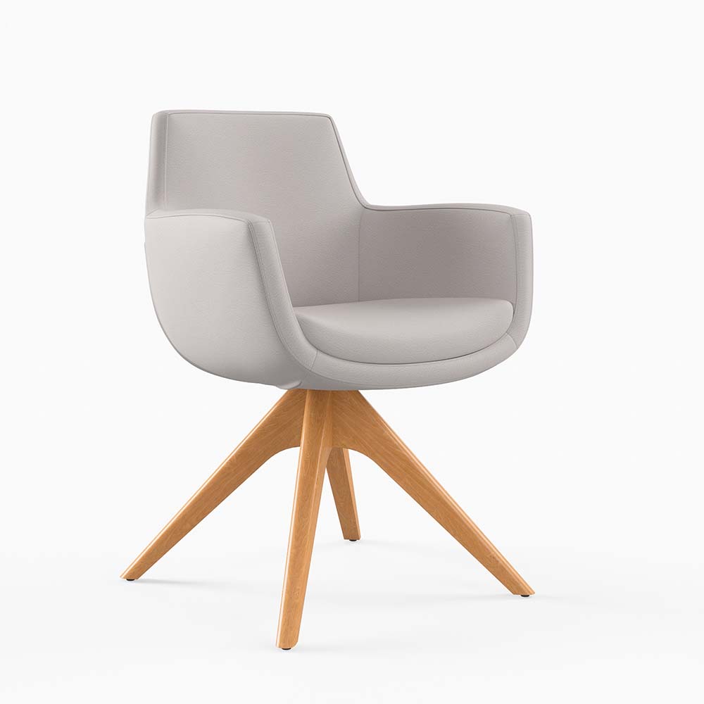 870-L17<br>Marin Arm Chair<br>Pedestal Swivel Wood