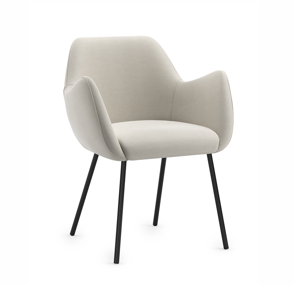 8202-113D<br>Sutton Arm Chair<br>Four Leg Matte Black Metal